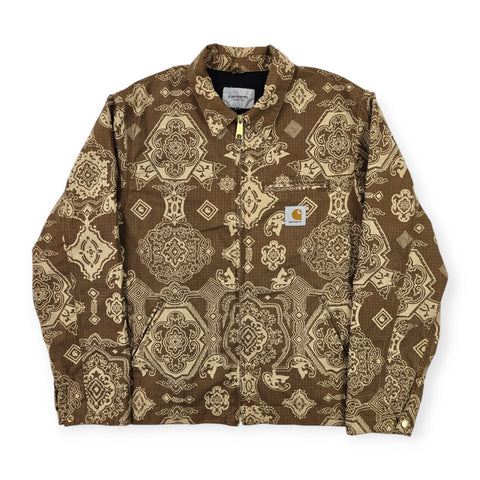 Carhartt WIP Detroit Bandana Pattern Jacket Brown Men's Large