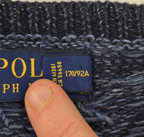 Polo Ralph Lauren Fair Isle Pattern Knitted Jumper Blue Men's Small