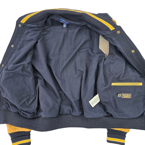 Polo Ralph Lauren Leather Letterman Varsity College Jacket Men's Large
