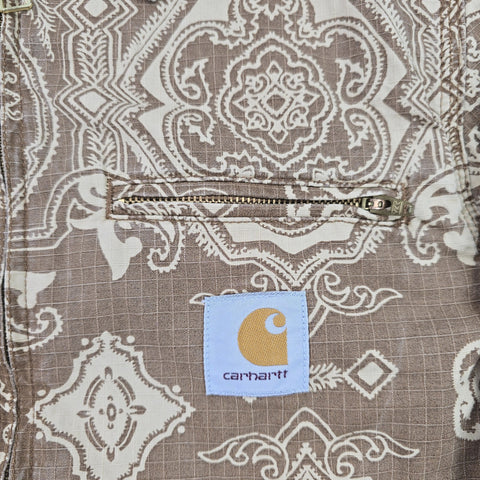 Carhartt WIP Detroit Bandana Pattern Jacket Brown Men's Small