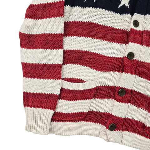Polo Ralph Lauren USA Flag Shawl Knitted Cardigan Men's Medium