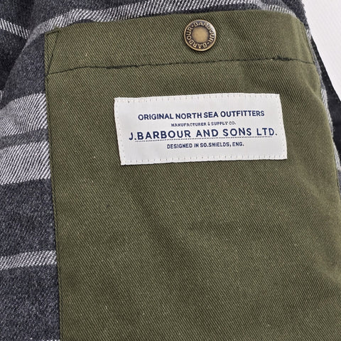 Barbour Pendle Waxed Parka Quilt Lined Jacket Grey Men's Medium