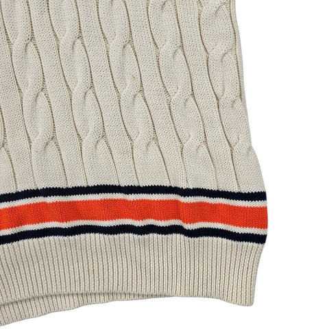Polo Ralph Lauren Cable Knit Cricket Vest Jumper Cream Men's XL
