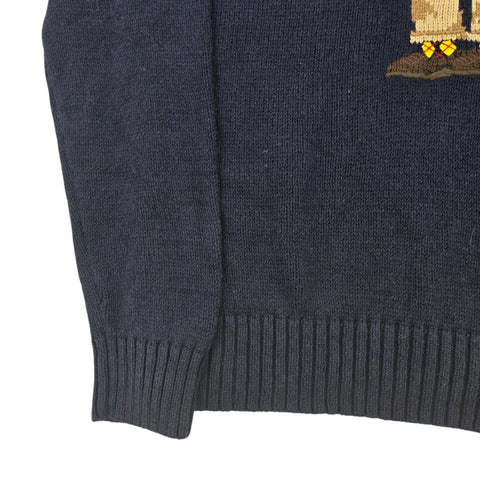 Polo Ralph Lauren Bear Knitted Jumper Blue Men's Medium