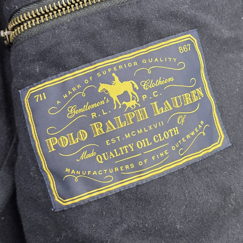 Polo Ralph Lauren Iconic Oilcloth Cylinder Biker Waxed Check Jacket Men's Medium