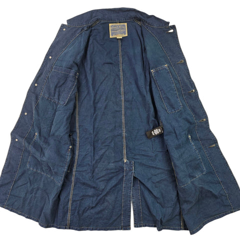 RRL Ralph Lauren Cotton Linen Engineer Coat Blue Men's Small