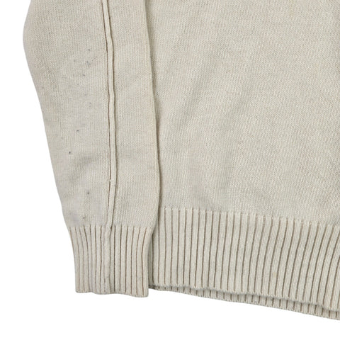 Stone Island Y2K 2008 Badge Logo Knitted Jumper Cream Men's Large