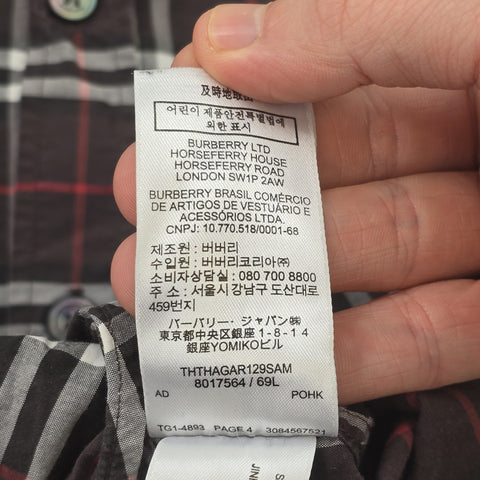 Burberry Nova Check Pattern Long Sleeve Shirt Men's Medium