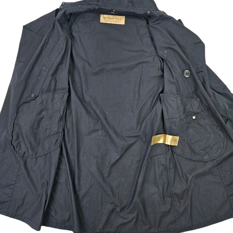 Burberry Gabardine Double Breasted Trench Coat Black Men's Medium