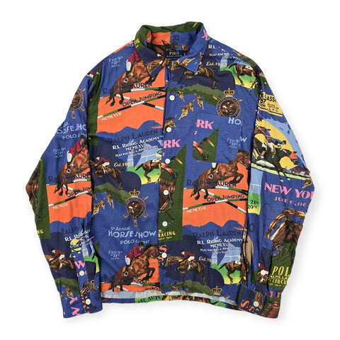 Polo Ralph Lauren Classic Fit Equestrian Print Camp Shirt Long Sleeve Men's