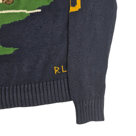 Polo Ralph Lauren Rugby Bear Knitted Jumper Blue Men's Medium