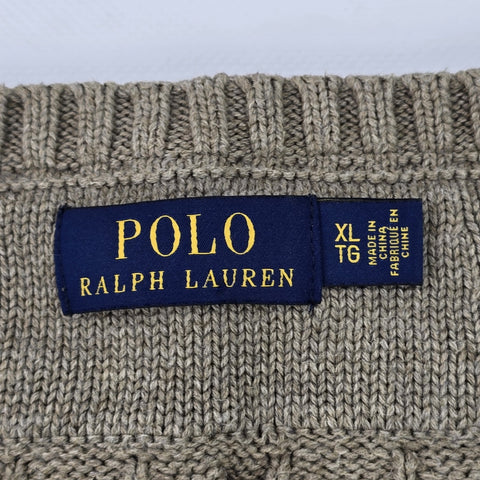Polo Ralph Lauren Tiger Cable Knit Camouflage Cricket Jumper Men's XL