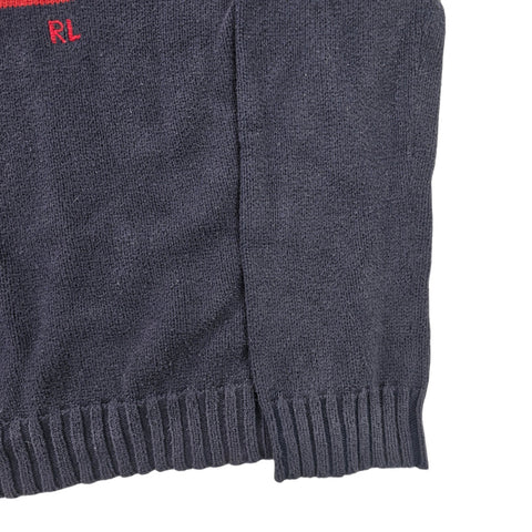 Polo Ralph Lauren USA Flag Knitted Jumper Blue Men's Large