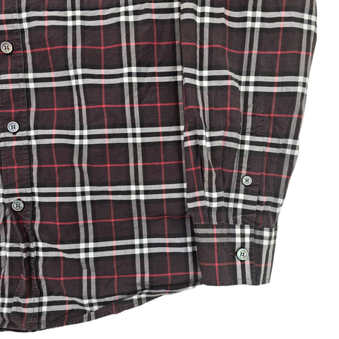 Burberry Nova Check Pattern Long Sleeve Shirt Men's Medium