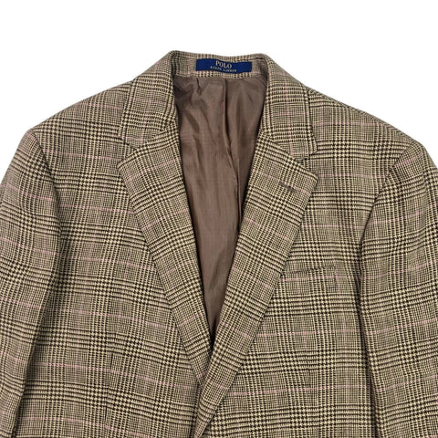 Polo Ralph Lauren Glen Plaid Sport Coat Blazer Brown Men's Large