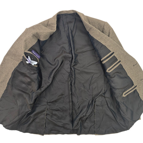 Ralph Lauren Purple Label Cashmere Houndstooth Blazer Men's Size 46L