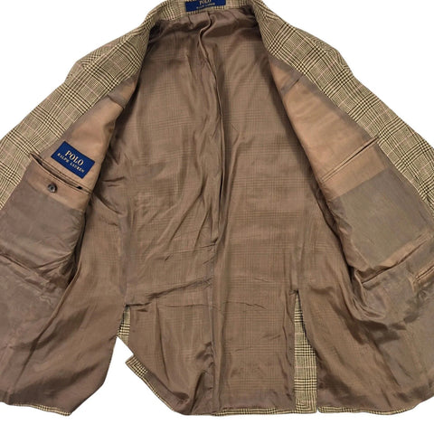 Polo Ralph Lauren Glen Plaid Sport Coat Blazer Brown Men's Large