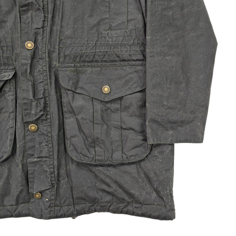 Barbour Pendle Waxed Parka Quilt Lined Jacket Grey Men's Medium