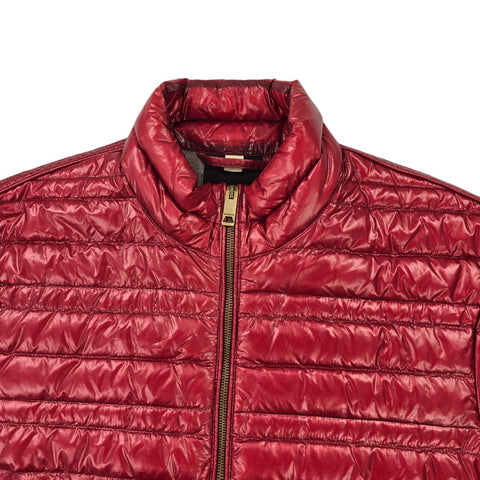 Burberry Brit Down Puffer Quilted Jacket Red Men's Medium