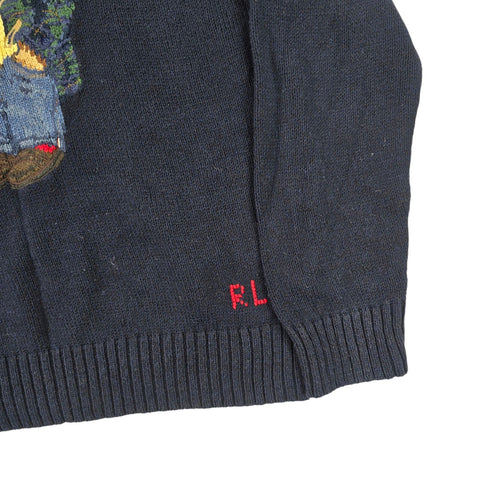 Polo Ralph Lauren Bear Knitted Jumper Blue Men's Large