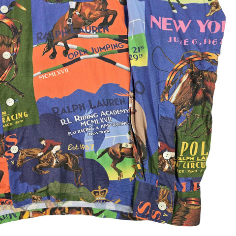 Polo Ralph Lauren Classic Fit Equestrian Print Camp Shirt Long Sleeve Men's