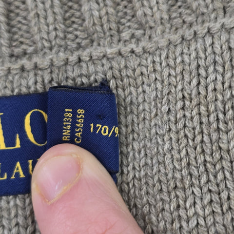 Polo Ralph Lauren Tiger Cable Knit Camouflage Cricket Jumper Men's Small