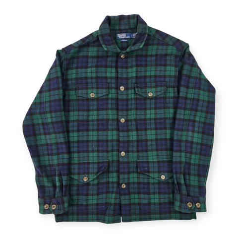 Polo Ralph Lauren Plaid Checkered Wool Overshirt Jacket Men's Medium