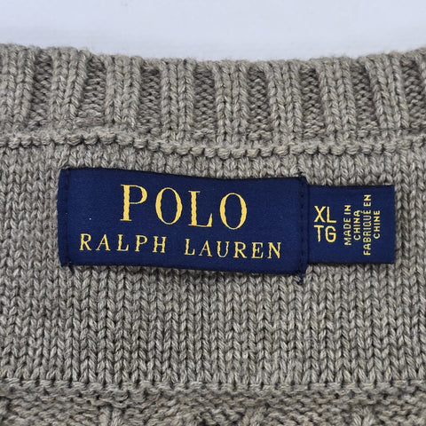 Polo Ralph Lauren Tiger Cable Knit Camouflage Cricket Jumper Men's XL