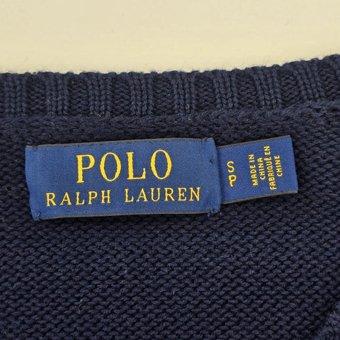 Polo Ralph Lauren Spellout Logo Knitted Jumper Blue Men's Small