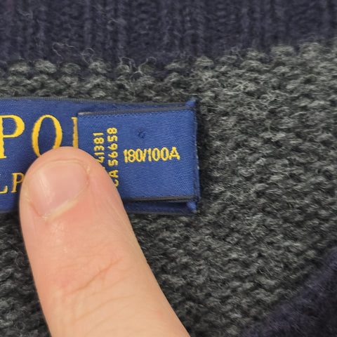 Polo Ralph Lauren Bear Knitted Jumper Grey Men's Large