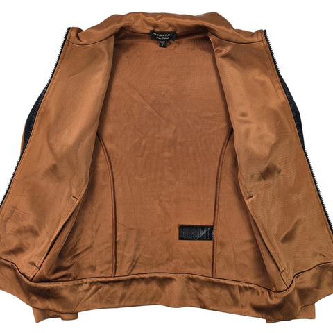 Burberry High Shine Technical Track Jacket Brown Men's Small