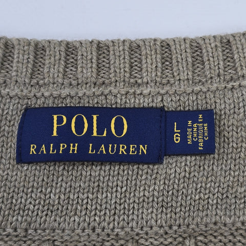Polo Ralph Lauren Tiger Cable Knit Camouflage Cricket Jumper Men's Large