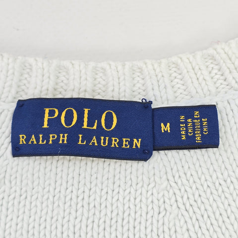 Polo Ralph Lauren Spellout Cricket Knitted Jumper White Men's Medium