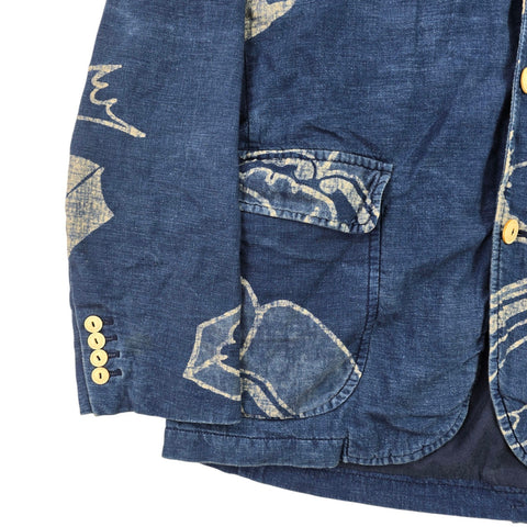 Polo Ralph Lauren Japanese Origami Print Chore Blazer Jacket Men's Large 44R