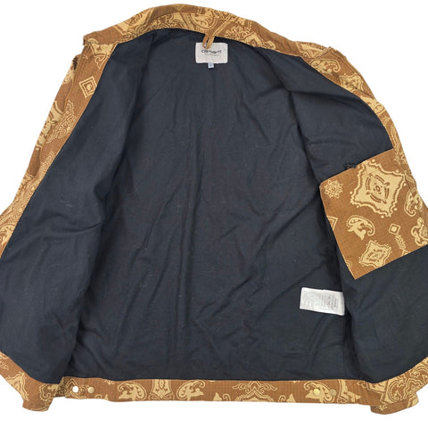 Carhartt WIP Detroit Bandana Pattern Jacket Brown Men's Large