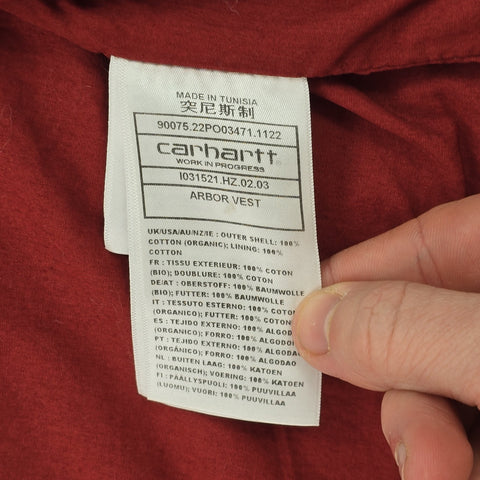 Carhartt WIP Arbor Utility Vest Gilet Jacket Brown Men's Small