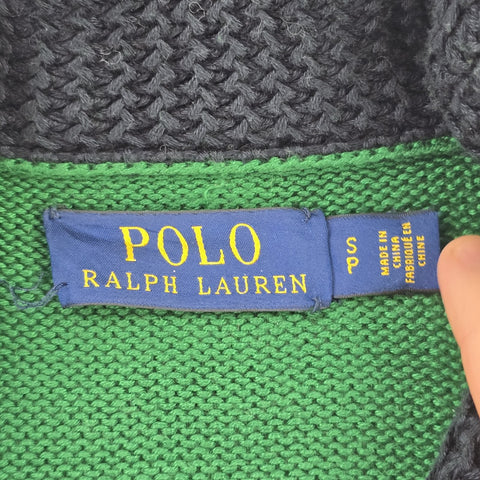 Polo Ralph Lauren Letterman Varsity P-Wing Knitted Cardigan Green Men's Small
