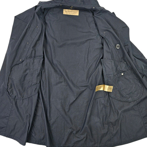 Burberry Gabardine Double Breasted Trench Coat Black Men's Medium