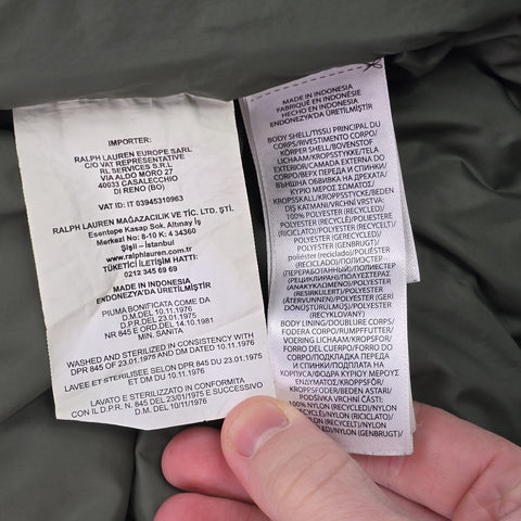 Polo Ralph Lauren Gorham Down Puffer Gilet Jacket Green Men's Large