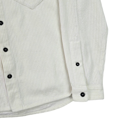 Stone Island 2019 Corduroy Compass Logo Overshirt White Men's Medium