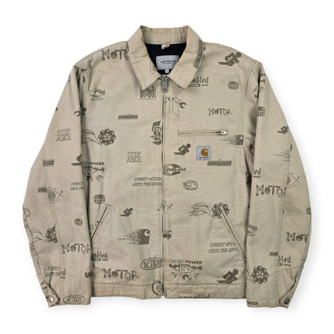 Carhartt WIP Detroit Motor City Graphic Bomber Jacket Brown Men's Large