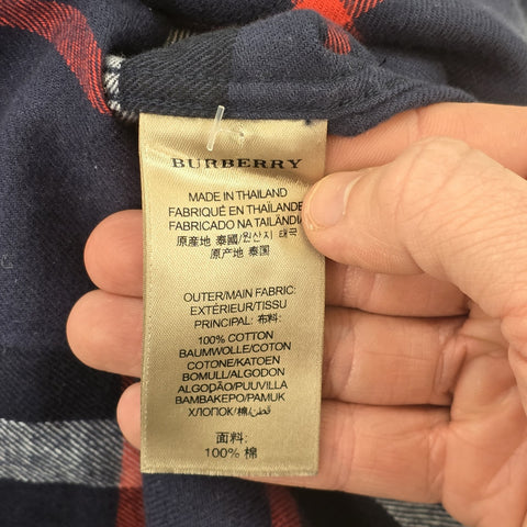 Burberry London Nova Check Long Sleeve Flannel Shirt Men's Large