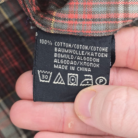 RRL Ralph Lauren Thick Flannel Distressed Checkered Shirt Men's Small