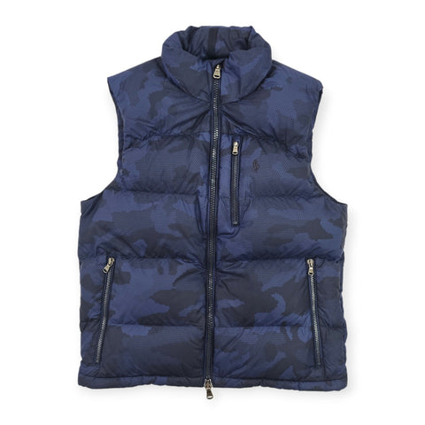 Polo Ralph Lauren Gorham Down Puffer Camo Gilet Jacket Blue Men's Small