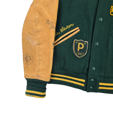 Polo Ralph Lauren Leather Varsity Tiger Letterman College Jacket Men's Medium