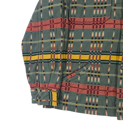 RRL Ralph Lauren Brown Bear Multi Check Overshirt Jacket Men's XXL