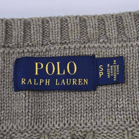 Polo Ralph Lauren Tiger Cable Knit Camouflage Cricket Jumper Men's Small
