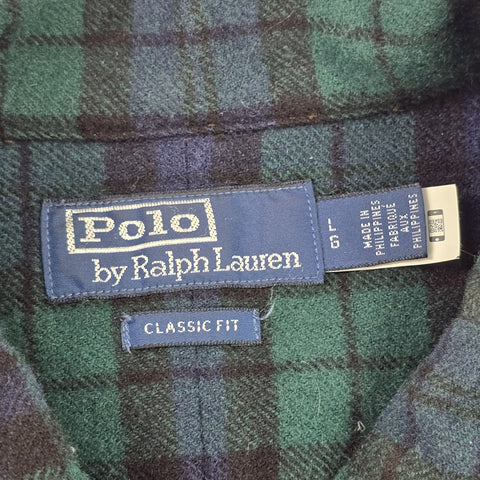 Polo Ralph Lauren Plaid Checkered Wool Overshirt Jacket Men's Medium