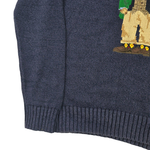 Polo Ralph Lauren Bear Knitted Jumper Blue Men's Medium