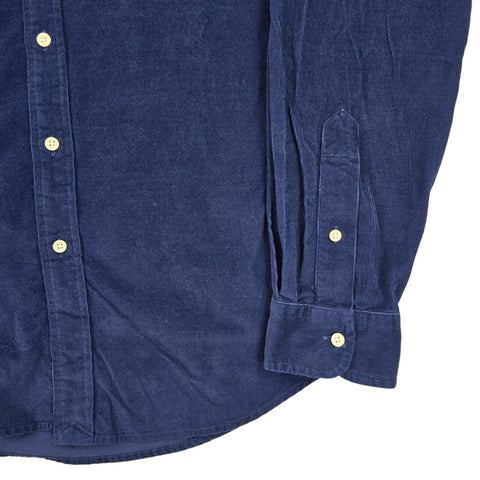Polo Ralph Lauren Bear Corduroy Long Sleeve Shirt Blue Men's Medium